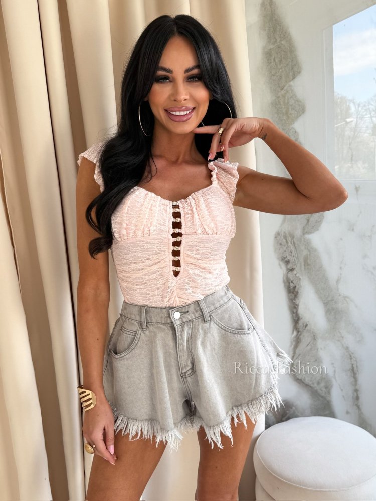 Body koronkowe SERENITA, peach