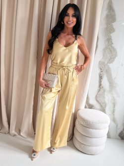 Komplet satynowy ROMANCE, gold banana