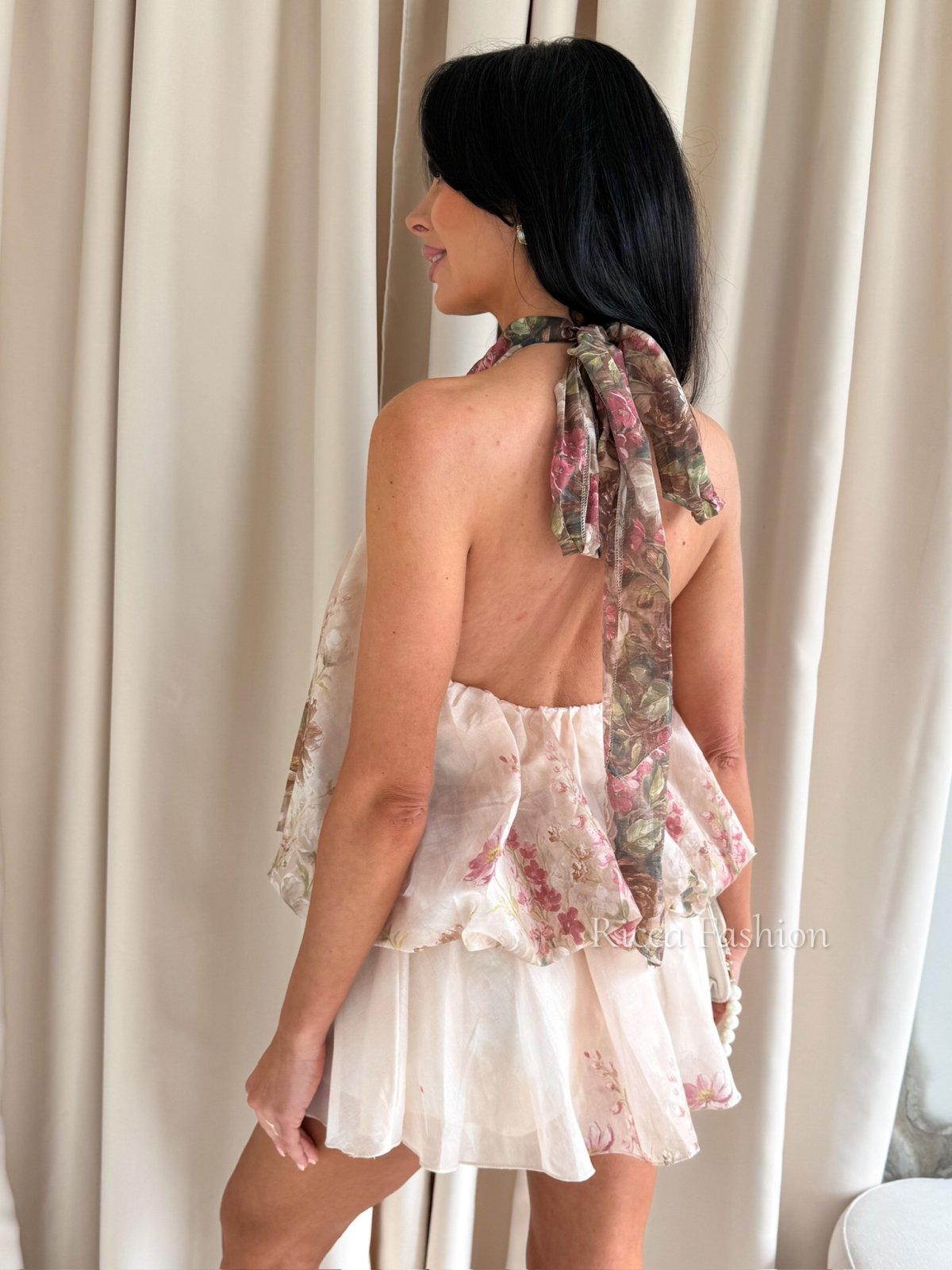 Kombinezon z wiskozy FIORINA, beige flowers