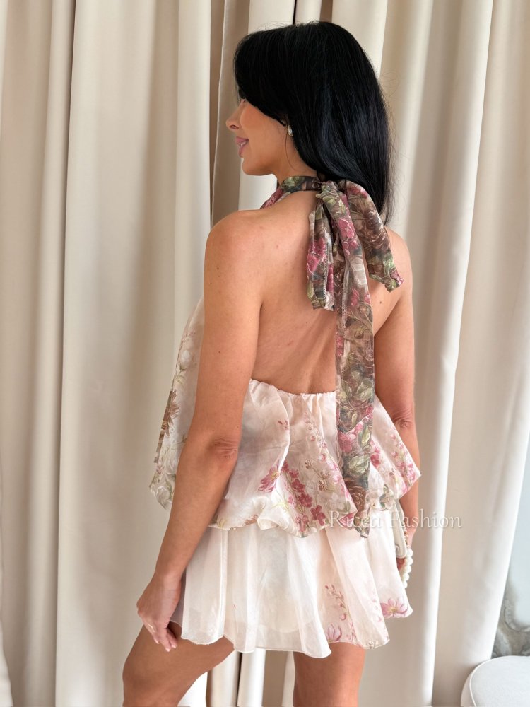 Kombinezon z wiskozy FIORINA, beige flowers