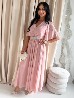 Sukienka szyfonowa maxi LIZZY, powder