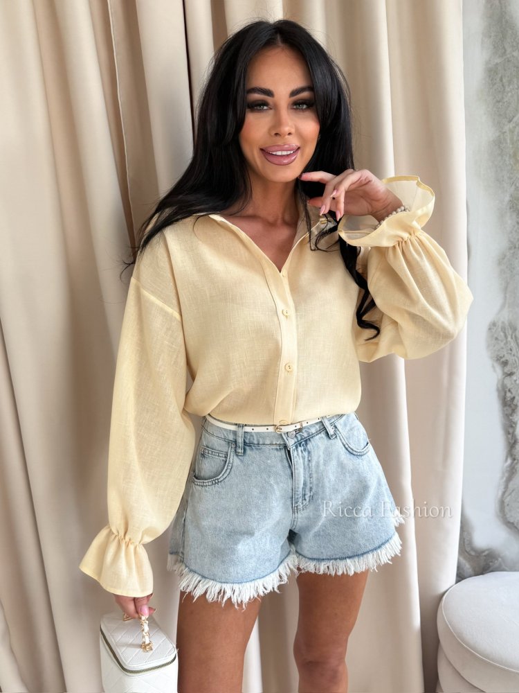 Koszula lniana NIKITA, banana