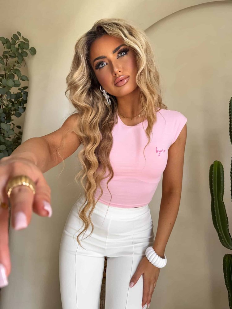 Bluzka LOVELY – jasny róż