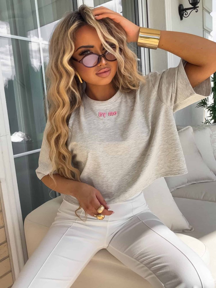 T-shirt pudełkowy ALLO, szary