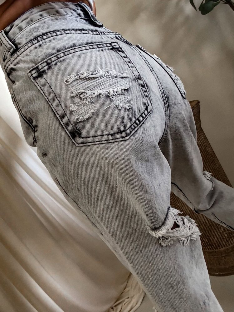 Jeansy MOM FIT PREMIUM – szare