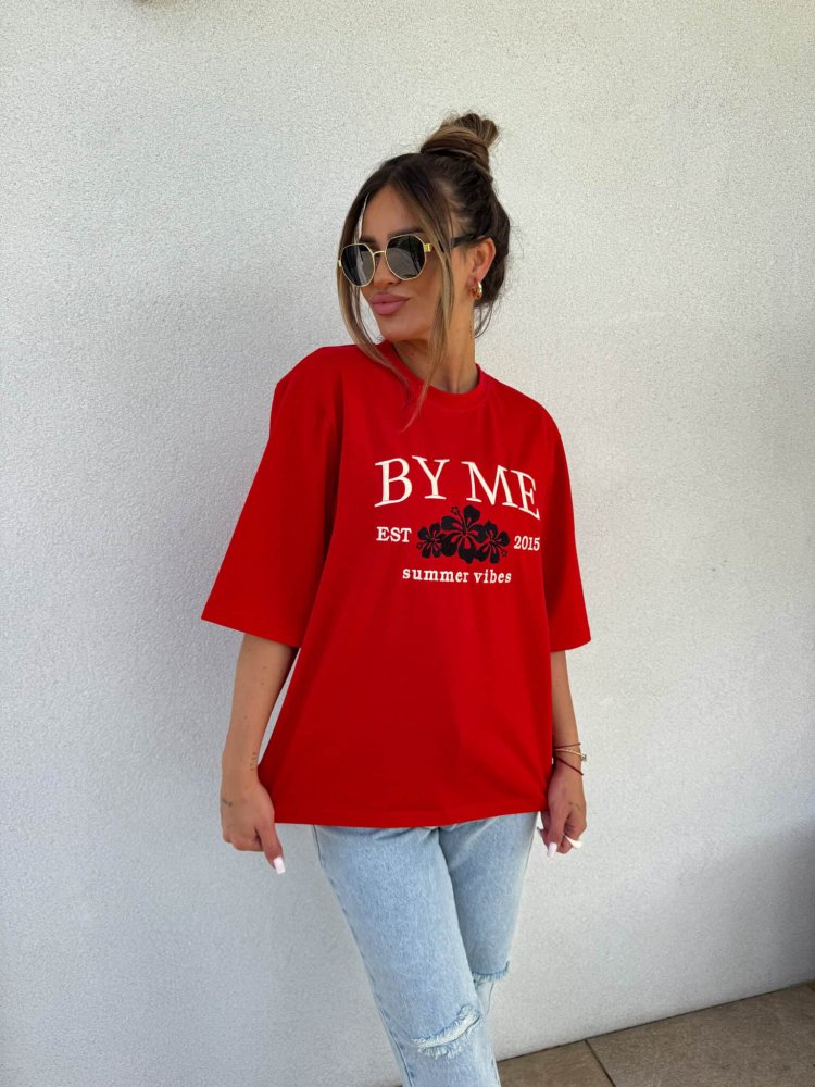 T-shirt VIBES – czerwony