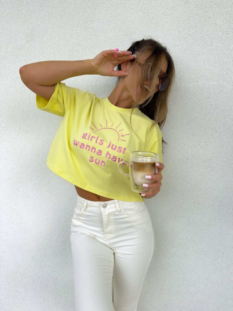 T-shirt HAVE SUN – cytrynowy