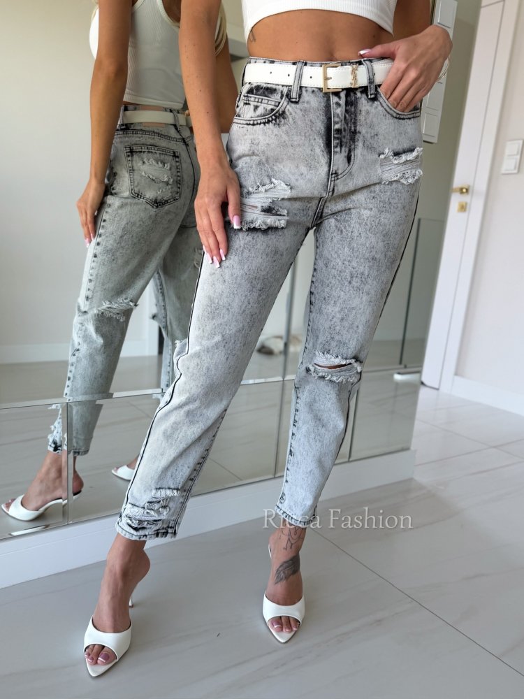 Jeansy MOM FIT PREMIUM – szare