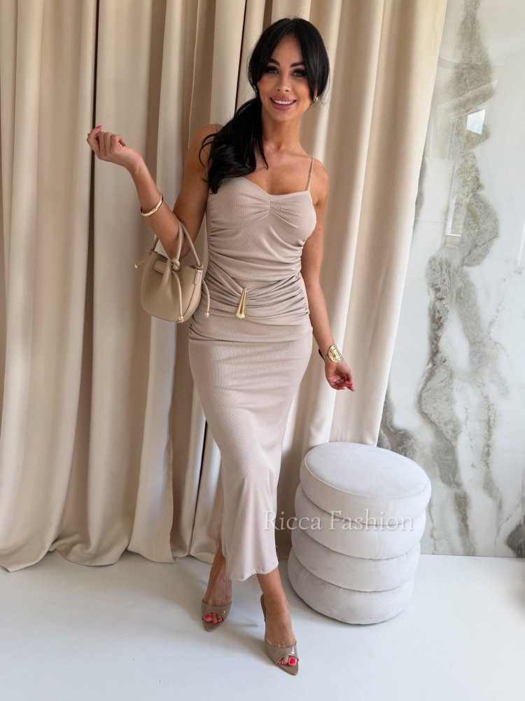 Sukienka maxi MEDOSSA , beige