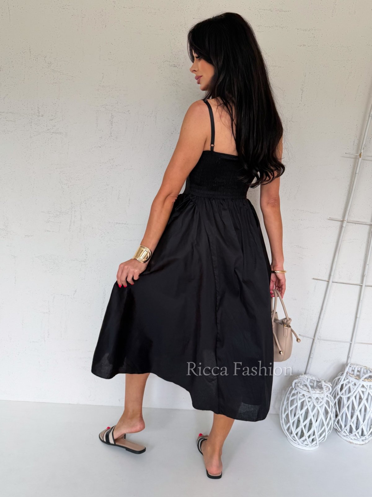 Sukienka bawełniana maxi MASTI , black