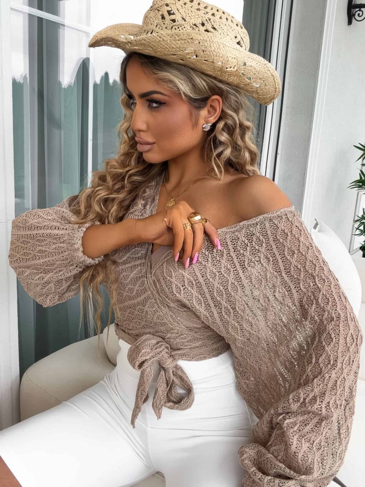 Kimono AŻUROWE – mokka