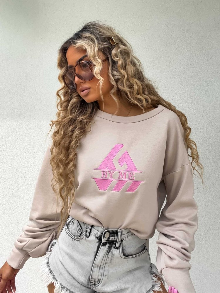 Bluza dresowa LUXIT, jasny beż