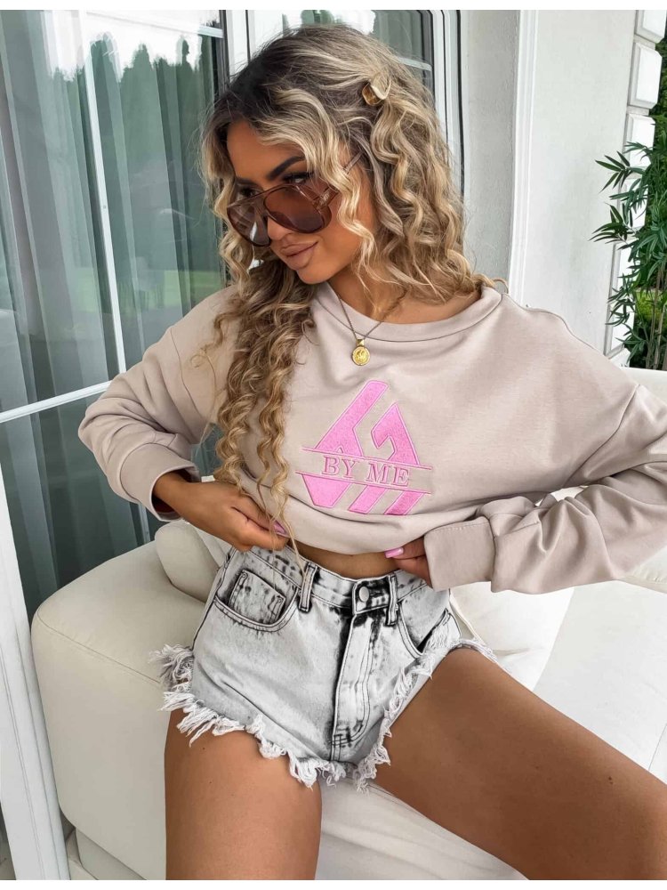 Bluza dresowa LUXIT, jasny beż