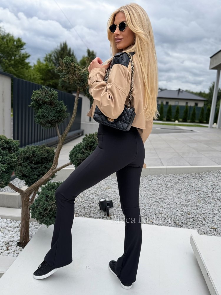 Legginsy prążkowane dzwony...