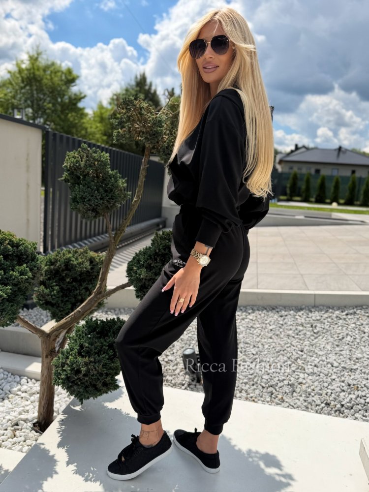 Komplet z wiskozy VESTI, black