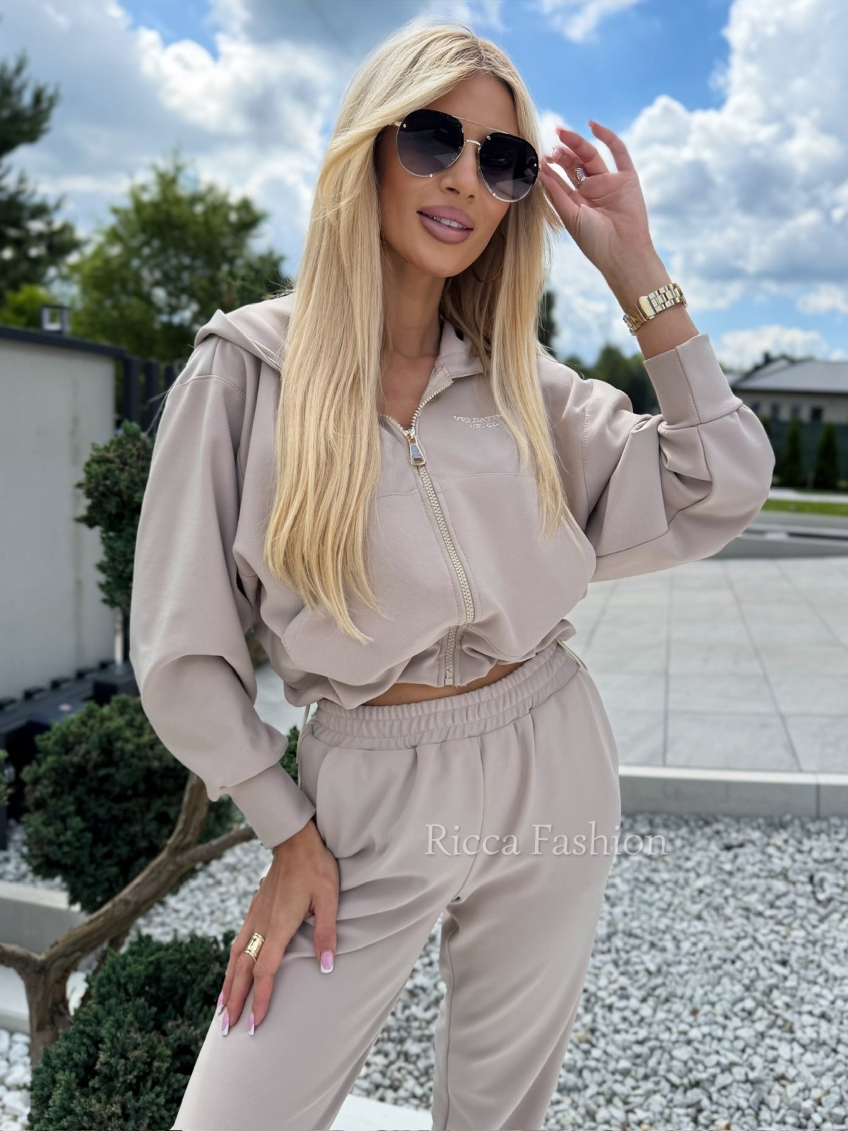 Komplet z wiskozy VESTI, beige