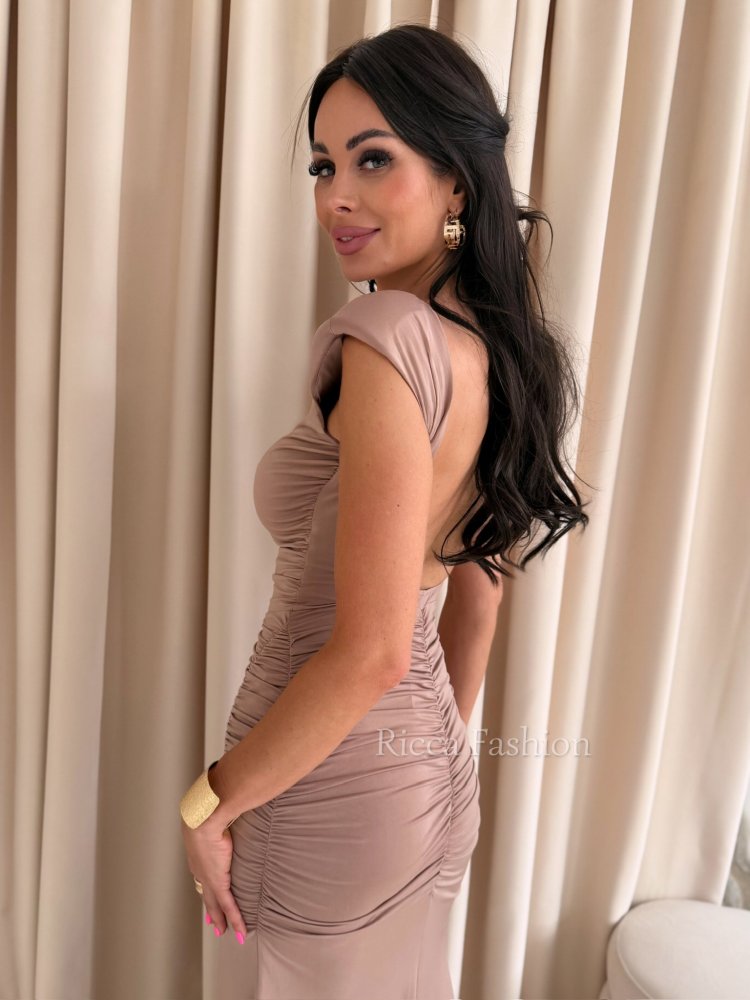 Dopasowana sukienka DAFNE, tiramisu