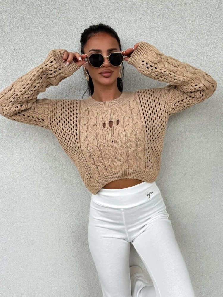 Sweter MOON – ciemny beż