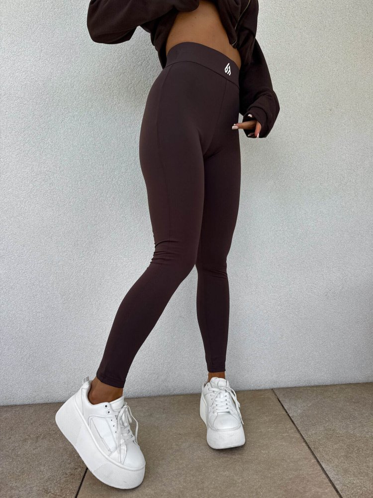 Legginsy GYM – czekoladowe
