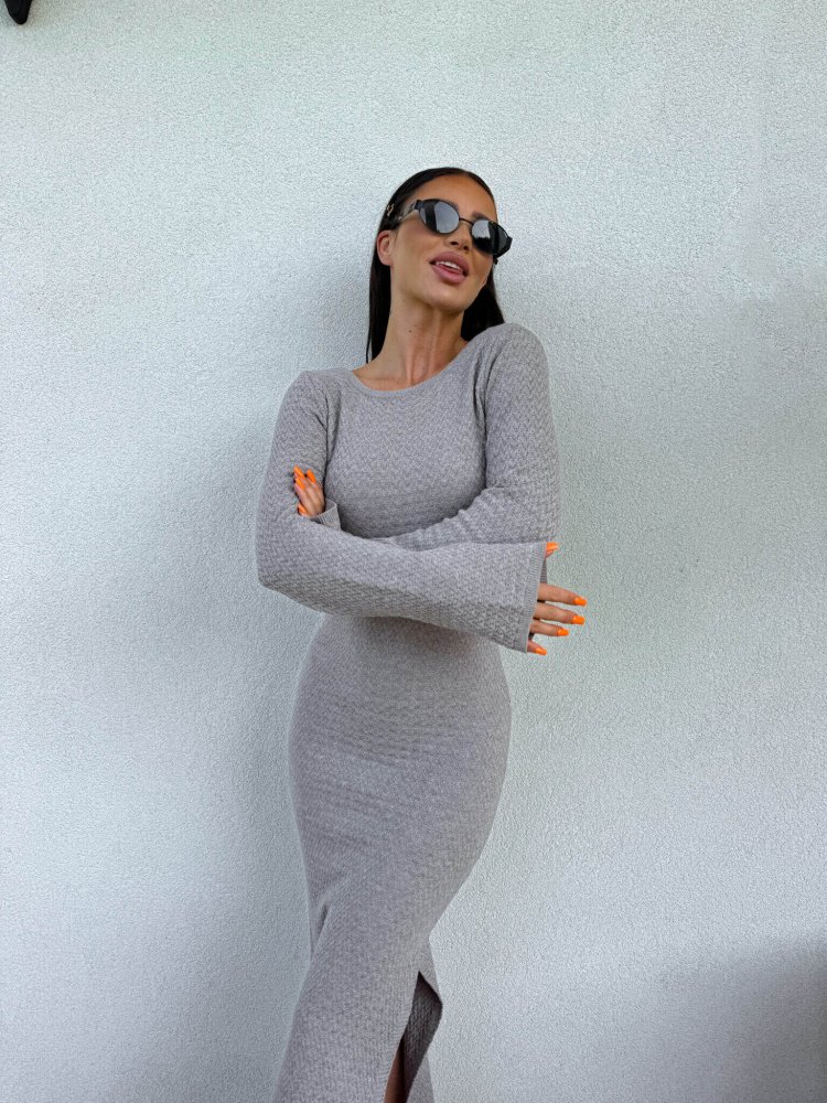 Sukienka maxi SLIM – szara