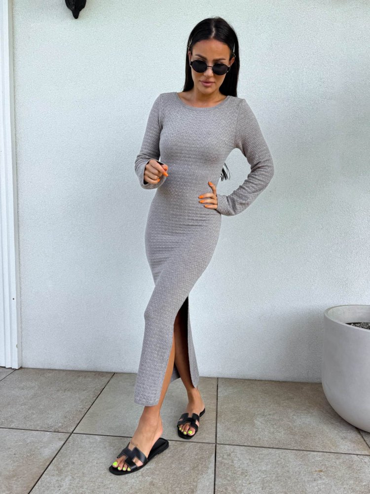 Sukienka maxi SLIM – szara