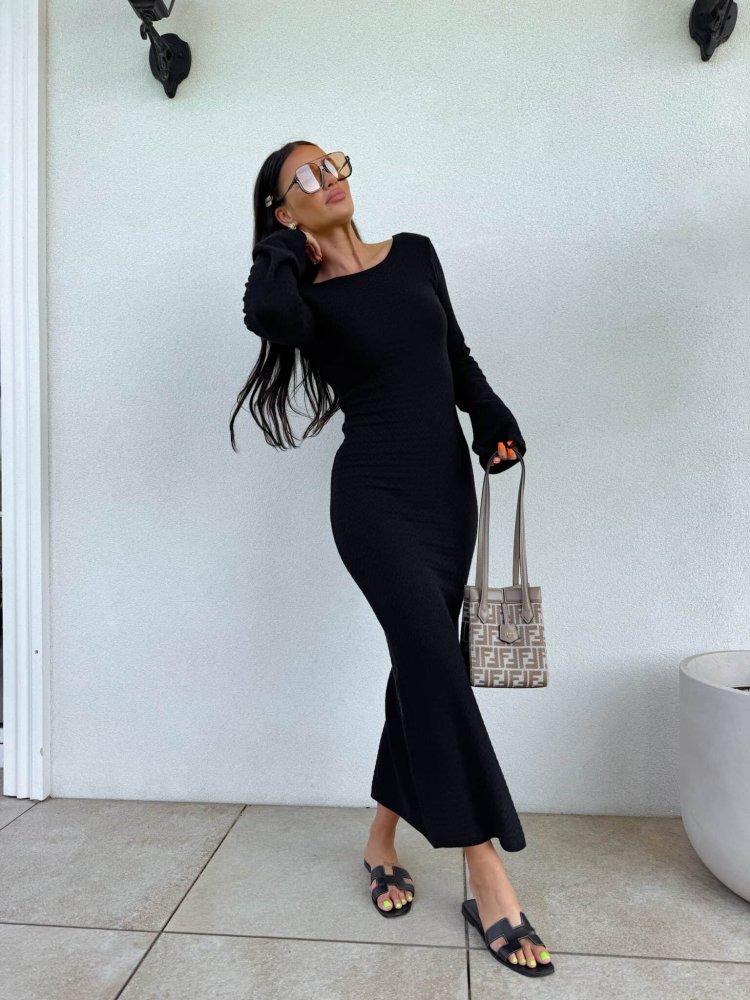 Sukienka maxi SLIM – czarna