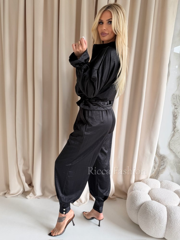 Komplet satynowy NIVII , black