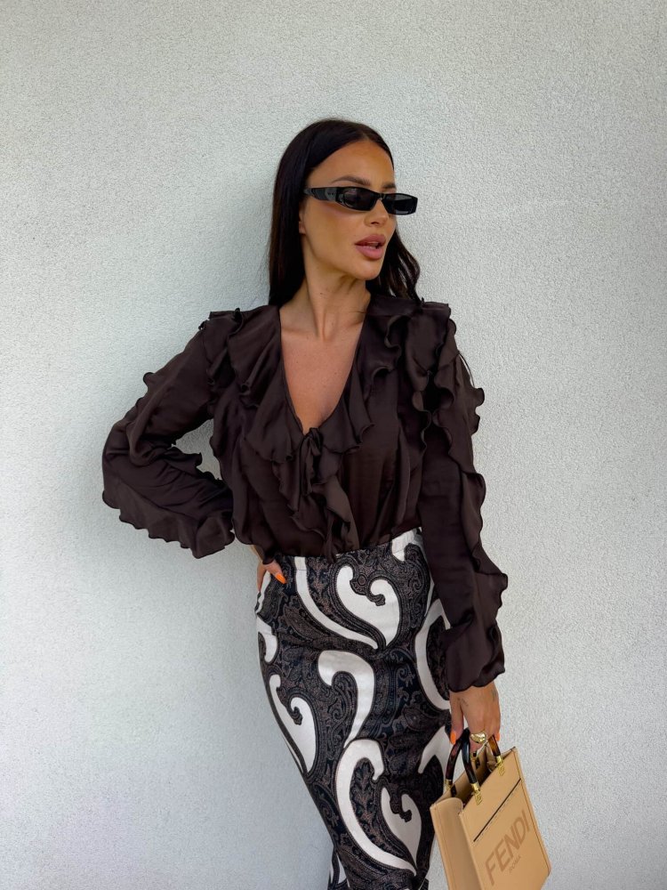 Bluzka COURTNEY – czekoladowa