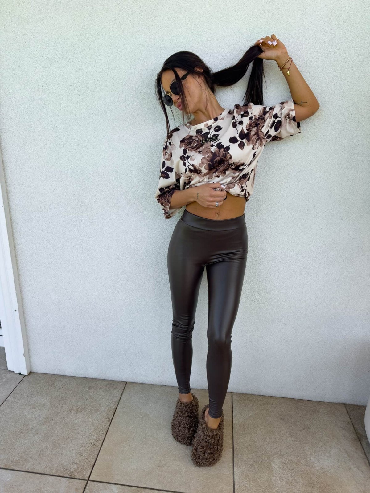 Legginsy LEATHER – czarne