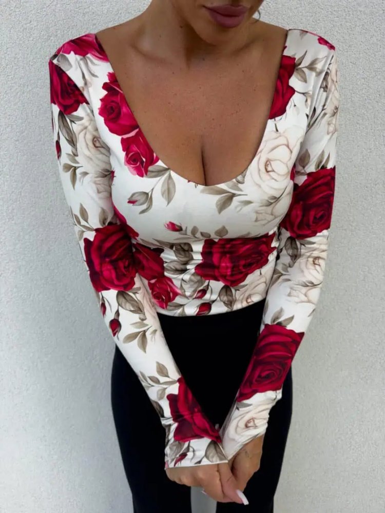Bluzka VENEZIA, print rose...