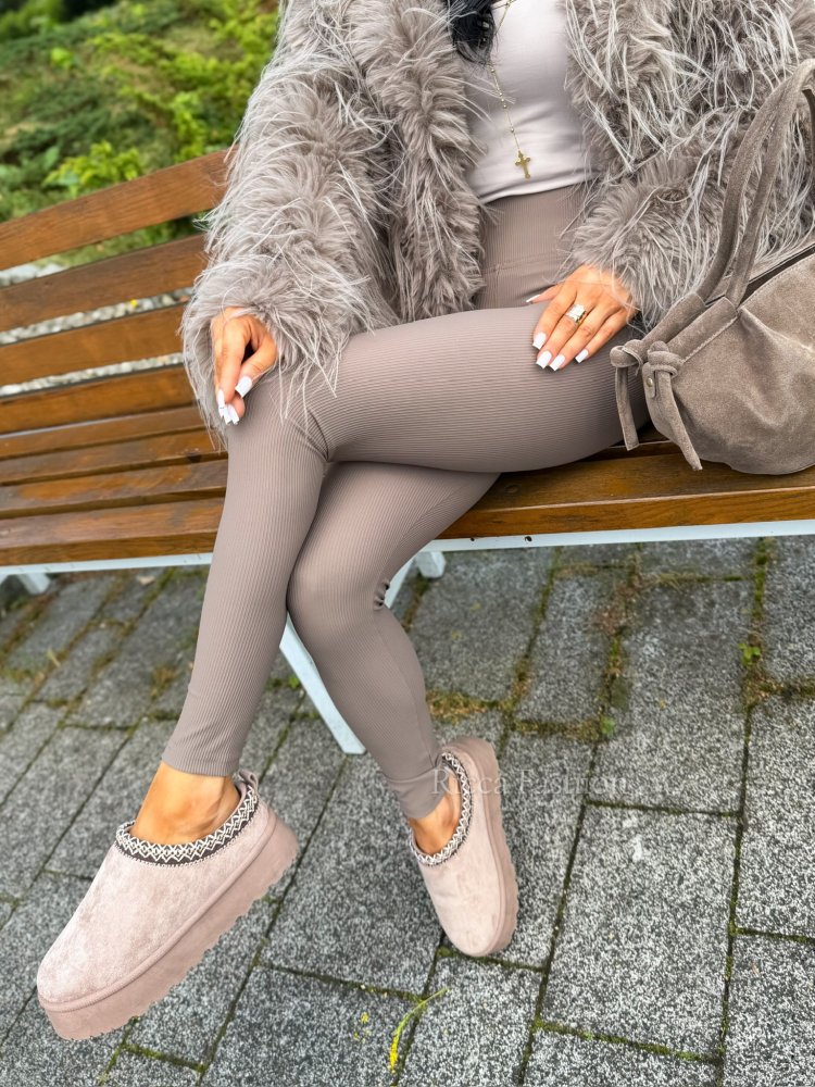 Legginsy modelujące prążkowane AMBER, fango