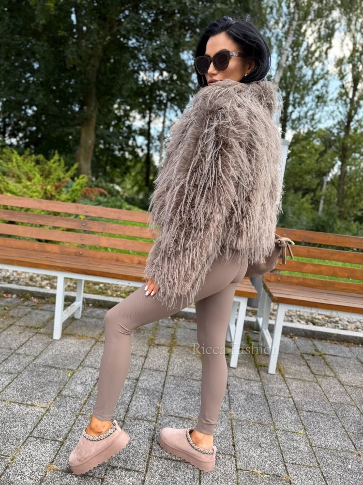 Legginsy modelujące prążkowane AMBER, fango
