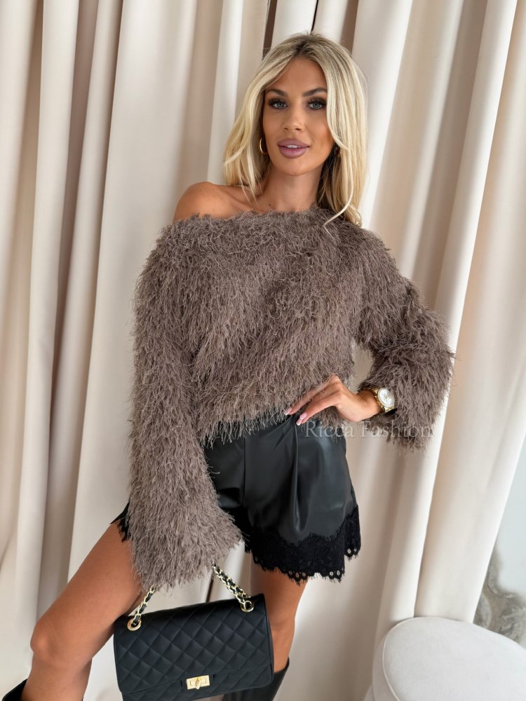 Sweter FLUFFY, taupe