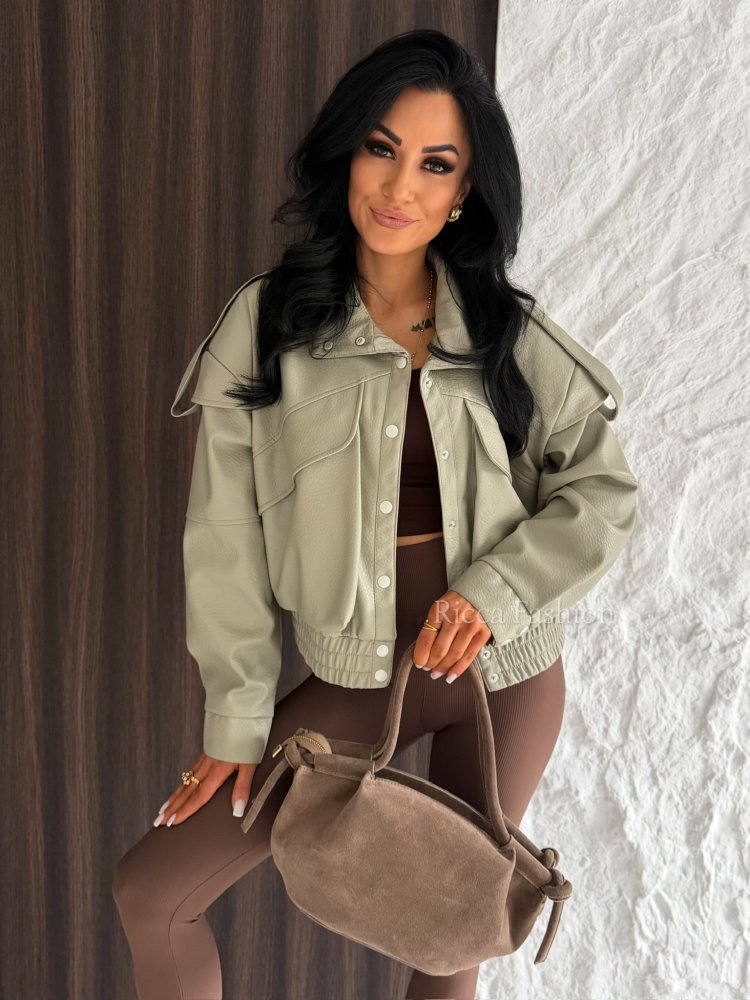 Kurtka bomberka Premium MADELINE , matcha