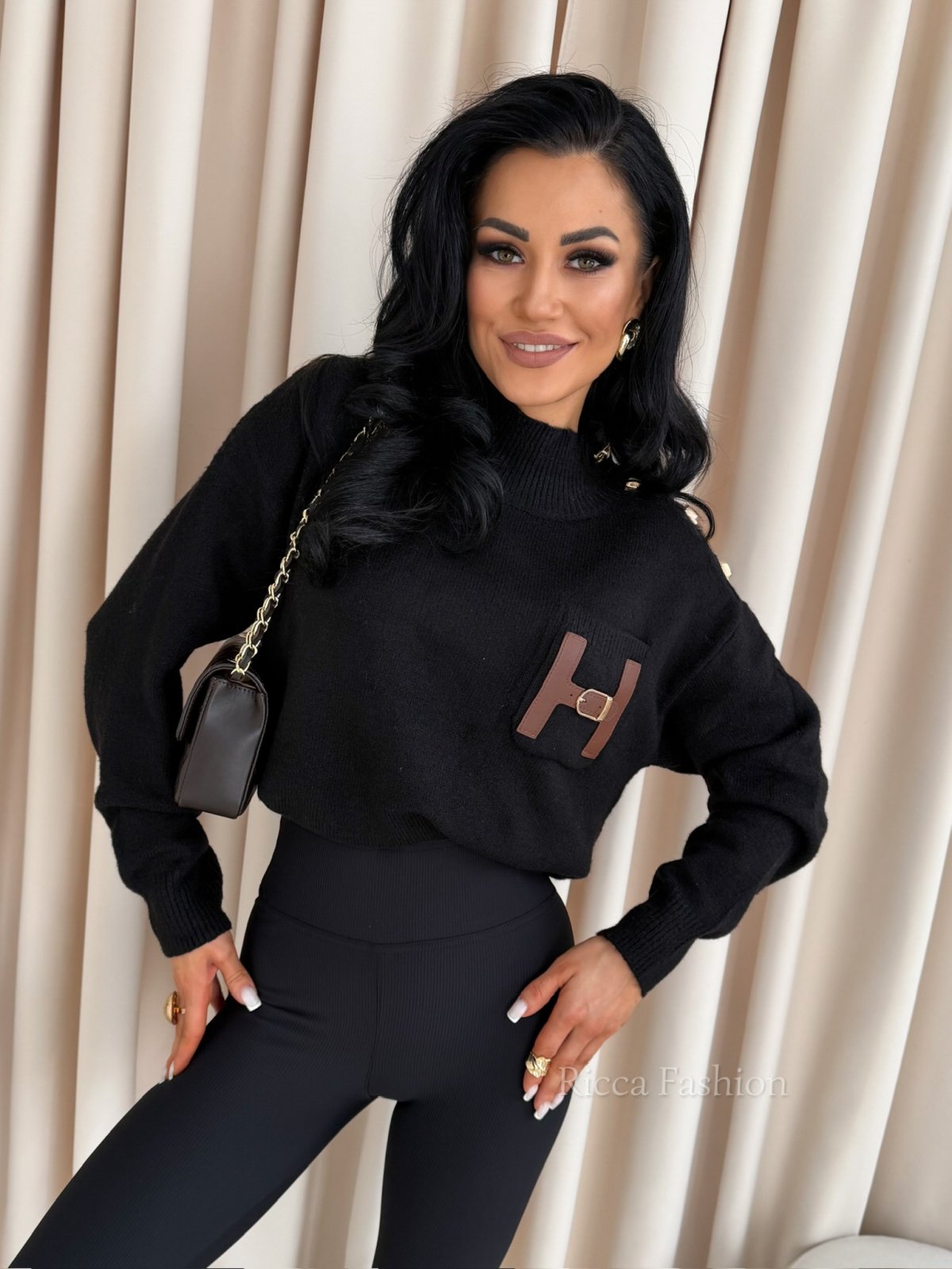 Sweter z półgolfem HERNI, black