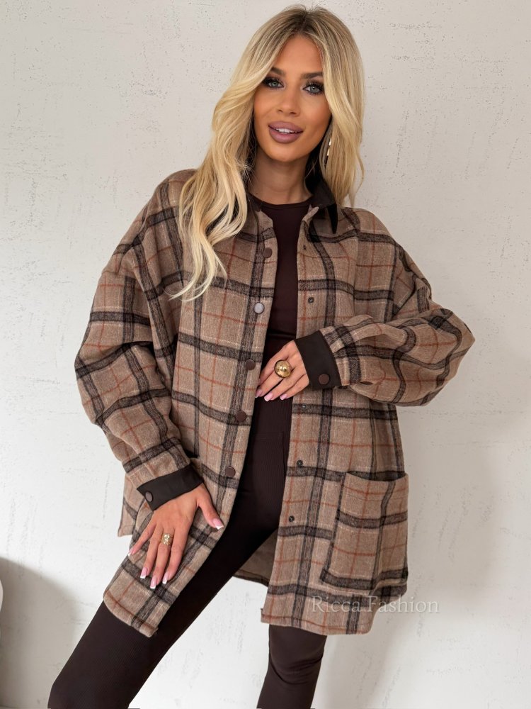 Kurtka koszulowa oversize w...