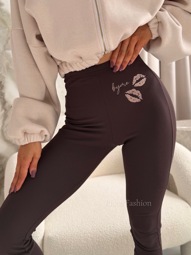 Legginsy CAŁUSKI – czekoladowe