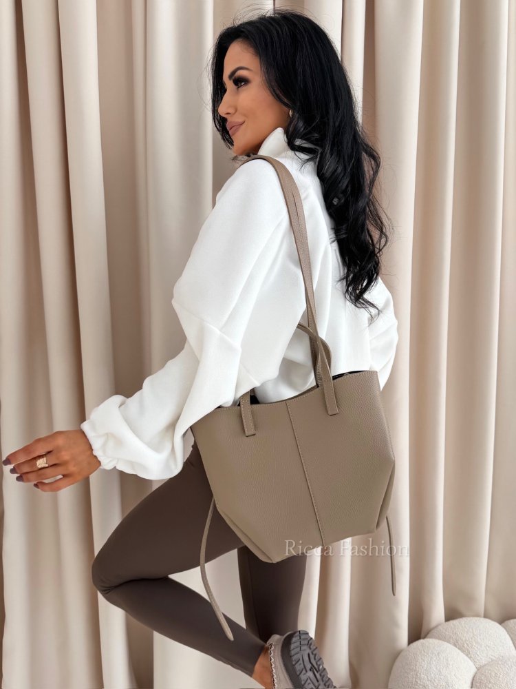 Torebka skórzana POLA, beige
