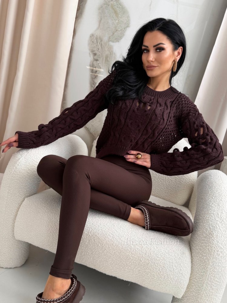 Sweter MOON – czekoladowy