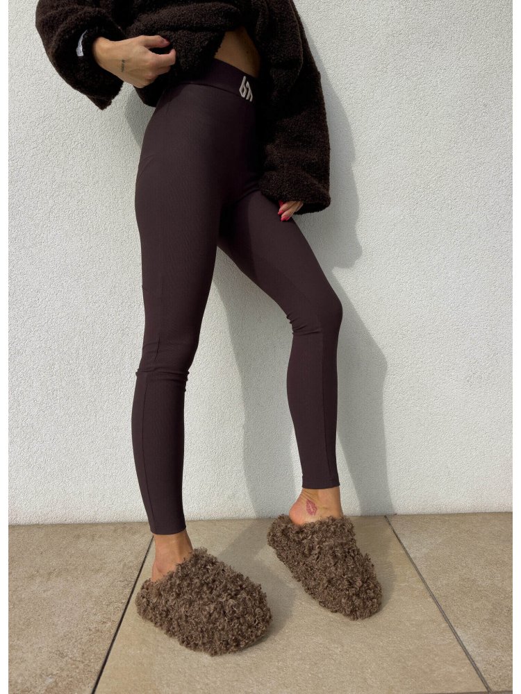 Legginsy FIT logo – czekoladowe