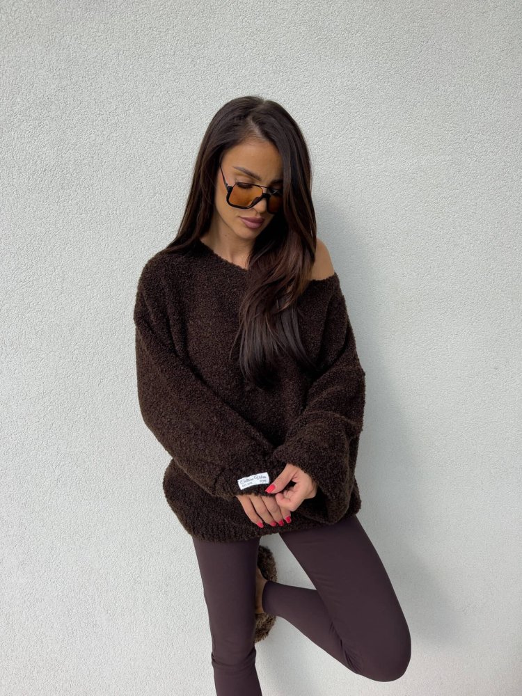 Sweter BIGGER – czekoladowy