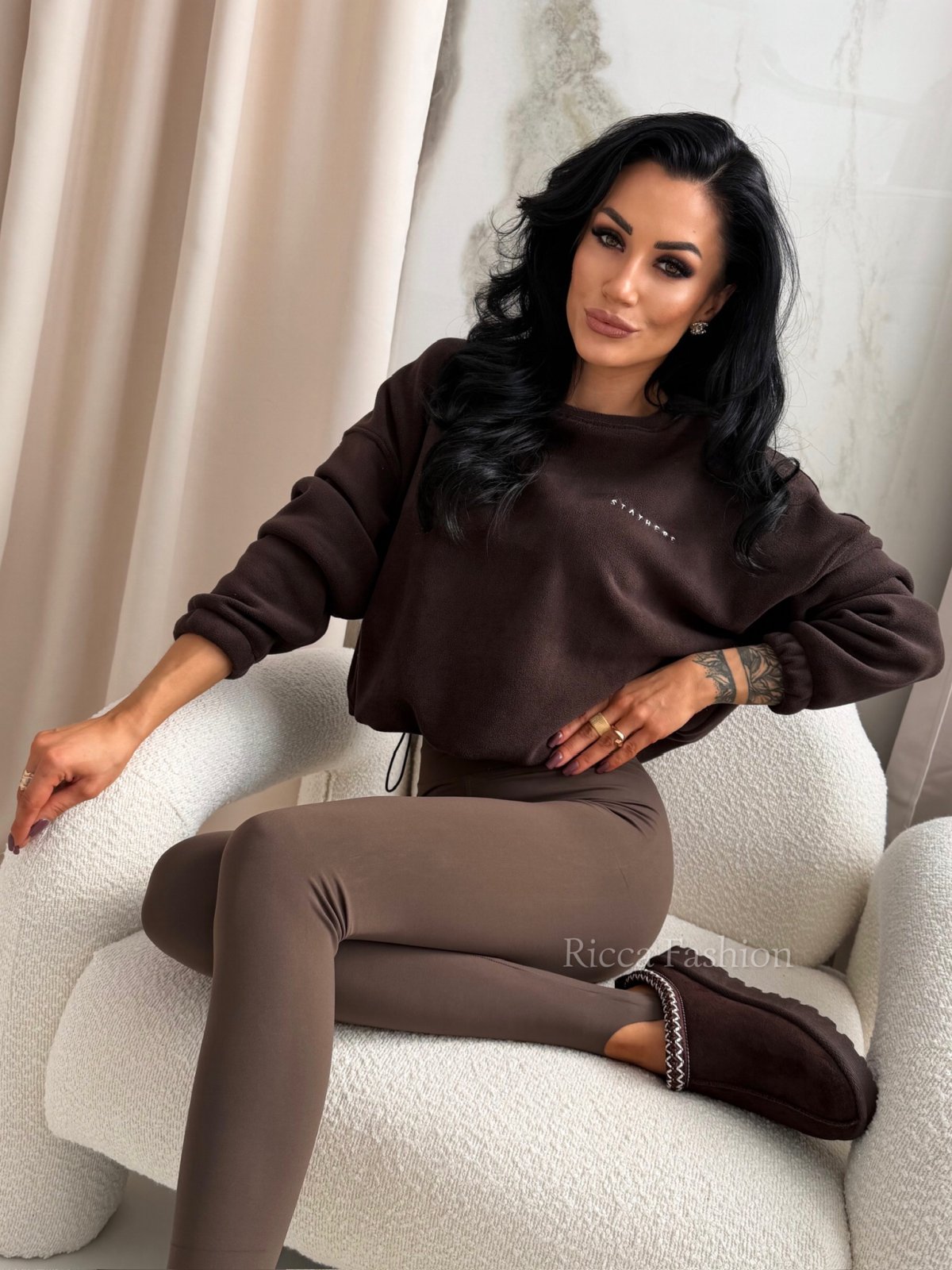 Bluza polarowa ASPEN, dark chocolate