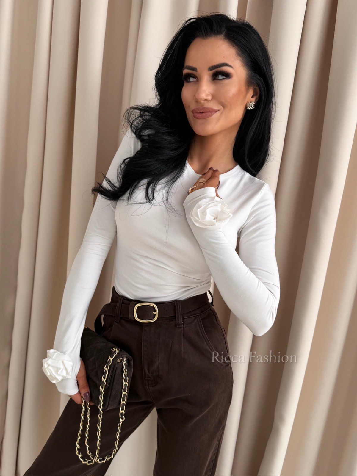 Bluzka z wiskozą premium ROSINA, white