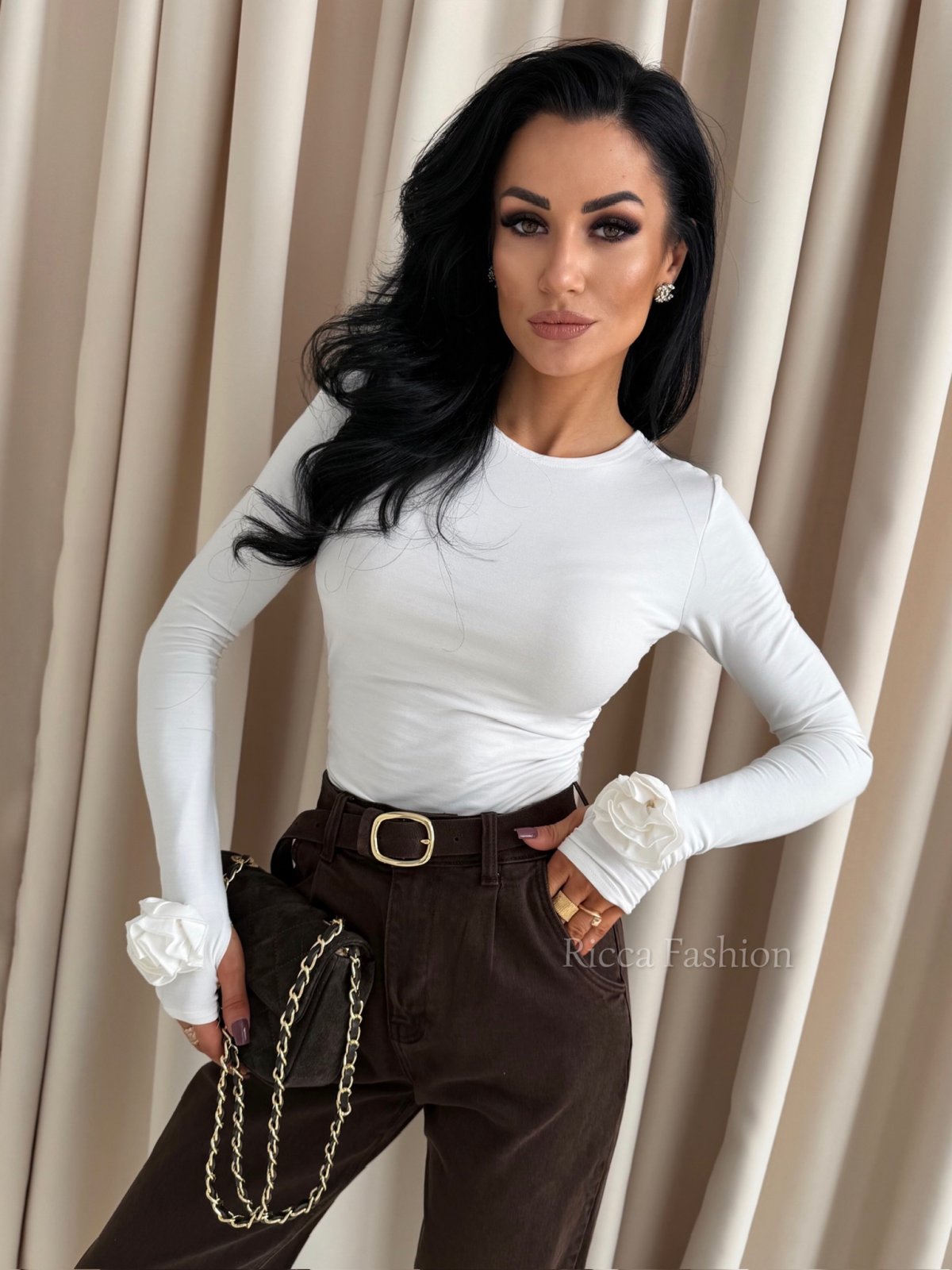 Bluzka z wiskozą premium ROSINA, white