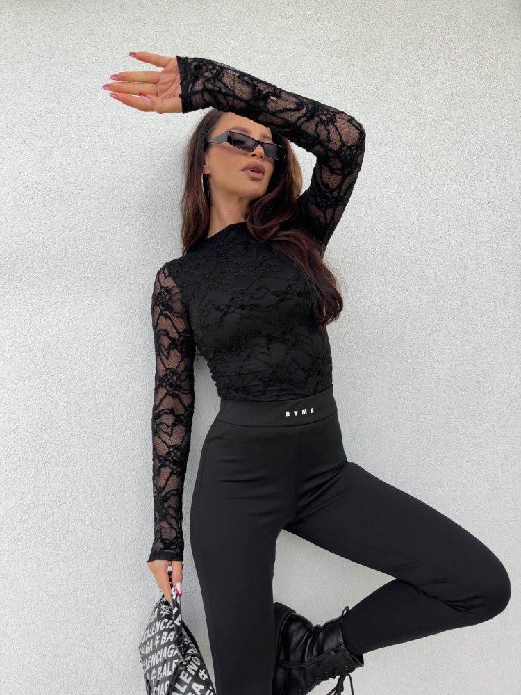 Bluzka SKIN velvet – czarna