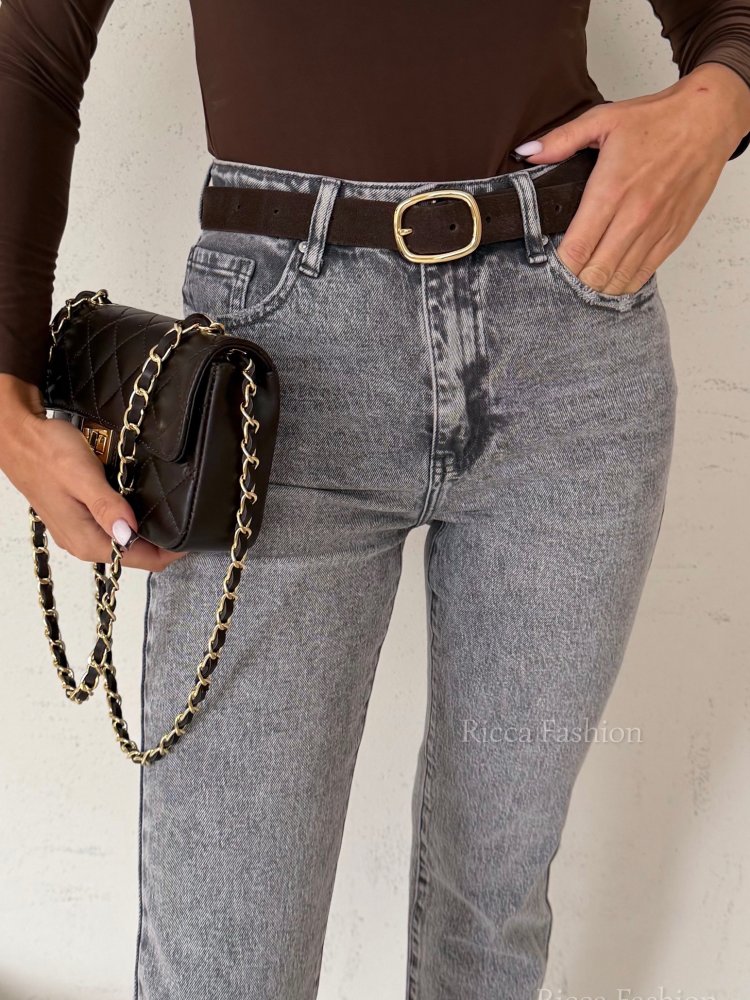 Spodnie mom fit JADE, grey