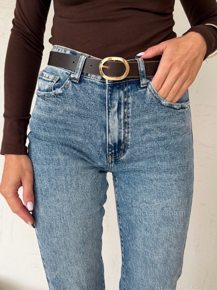 Spodnie mom fit JADE, blue