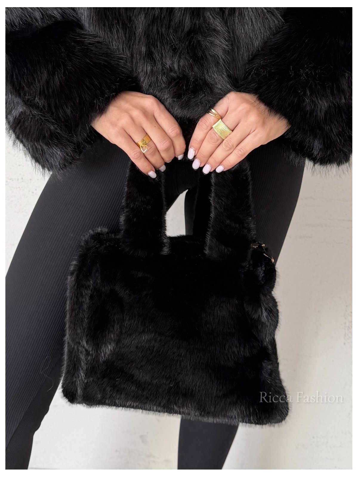 Torebka z futerkiem KITTY, black