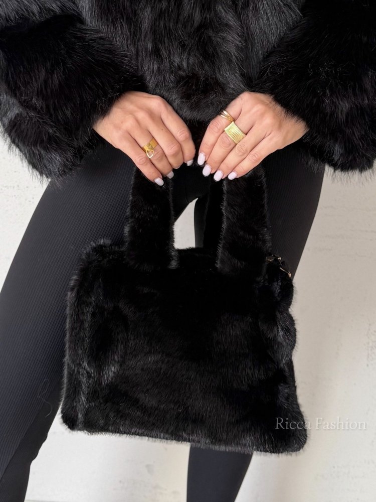 Torebka z futerkiem KITTY, black