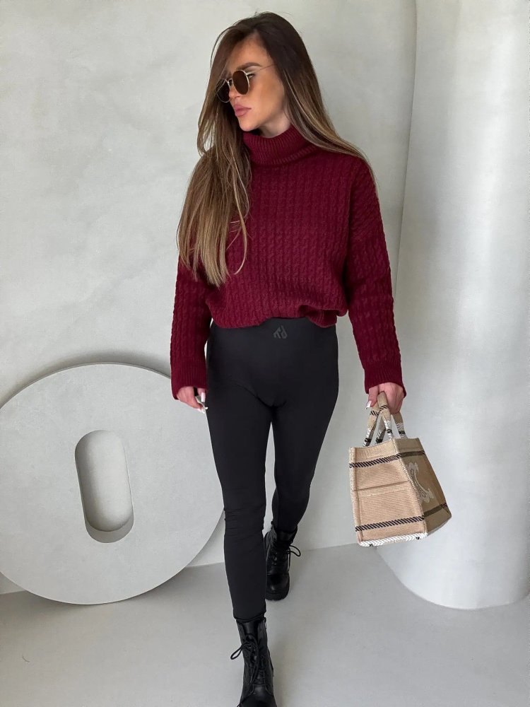 Sweter golf INKO, bordo